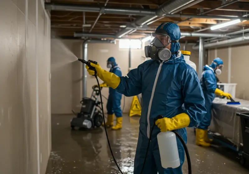 Basement Sanitization and Antimicrobial Treatment process in East Cleveland, OH