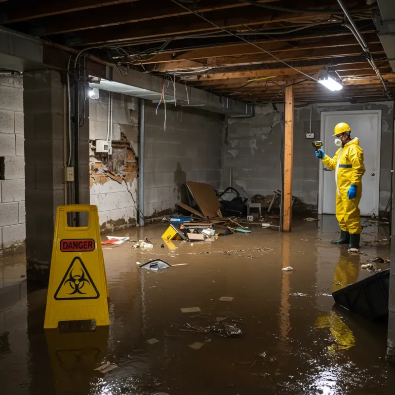 Flooded Basement Electrical Hazard in East Cleveland, OH Property